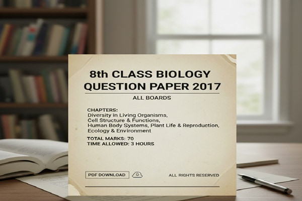 8th Class Biology Question Paper 2017