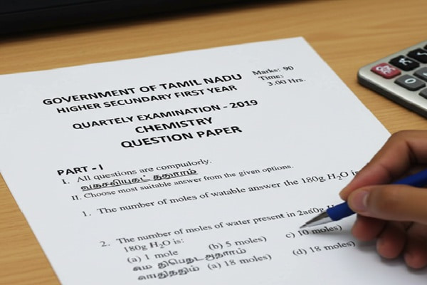 11th Quarterly Question Paper 2019 Chemistry Tamil Nadu