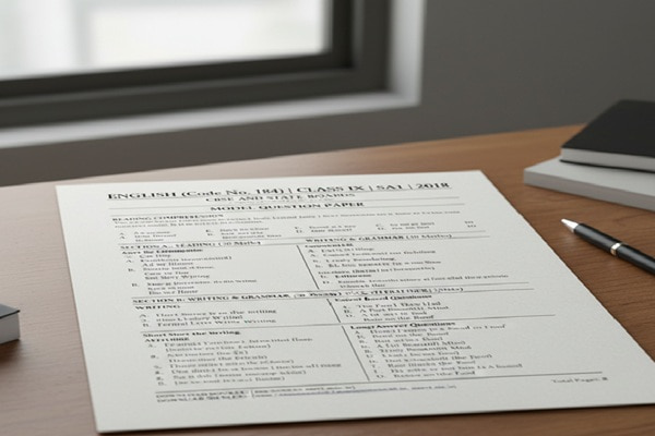 English Question Paper for Class 9 SA1 2018