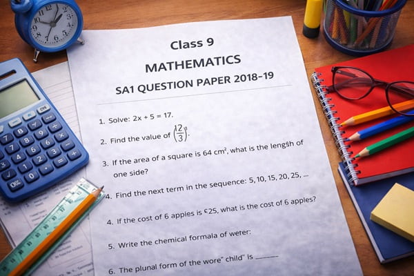 Maths SA1 Paper Class 9 2018-19