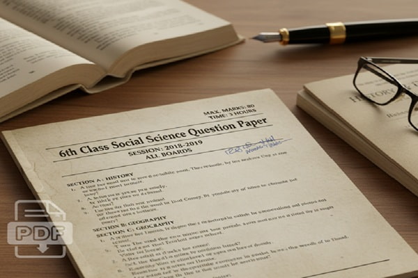 6th Class Social Question Paper 2018 to 2019