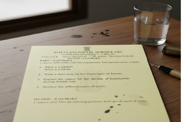 8th Class Social Question Paper 2018 SA1 Government